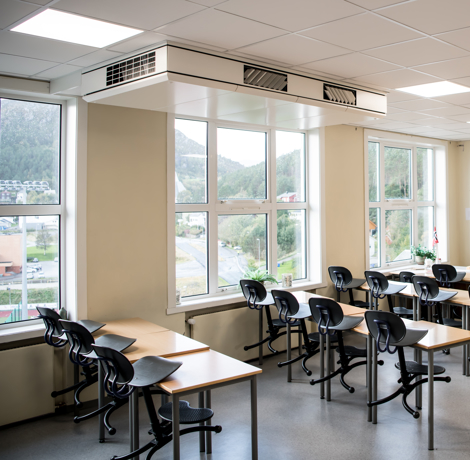 Ventilatie in klaslokaal met AM 1000
